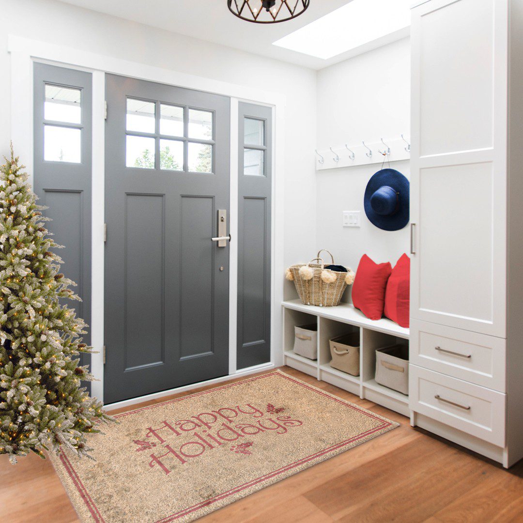 entryway closet with Christmas theme